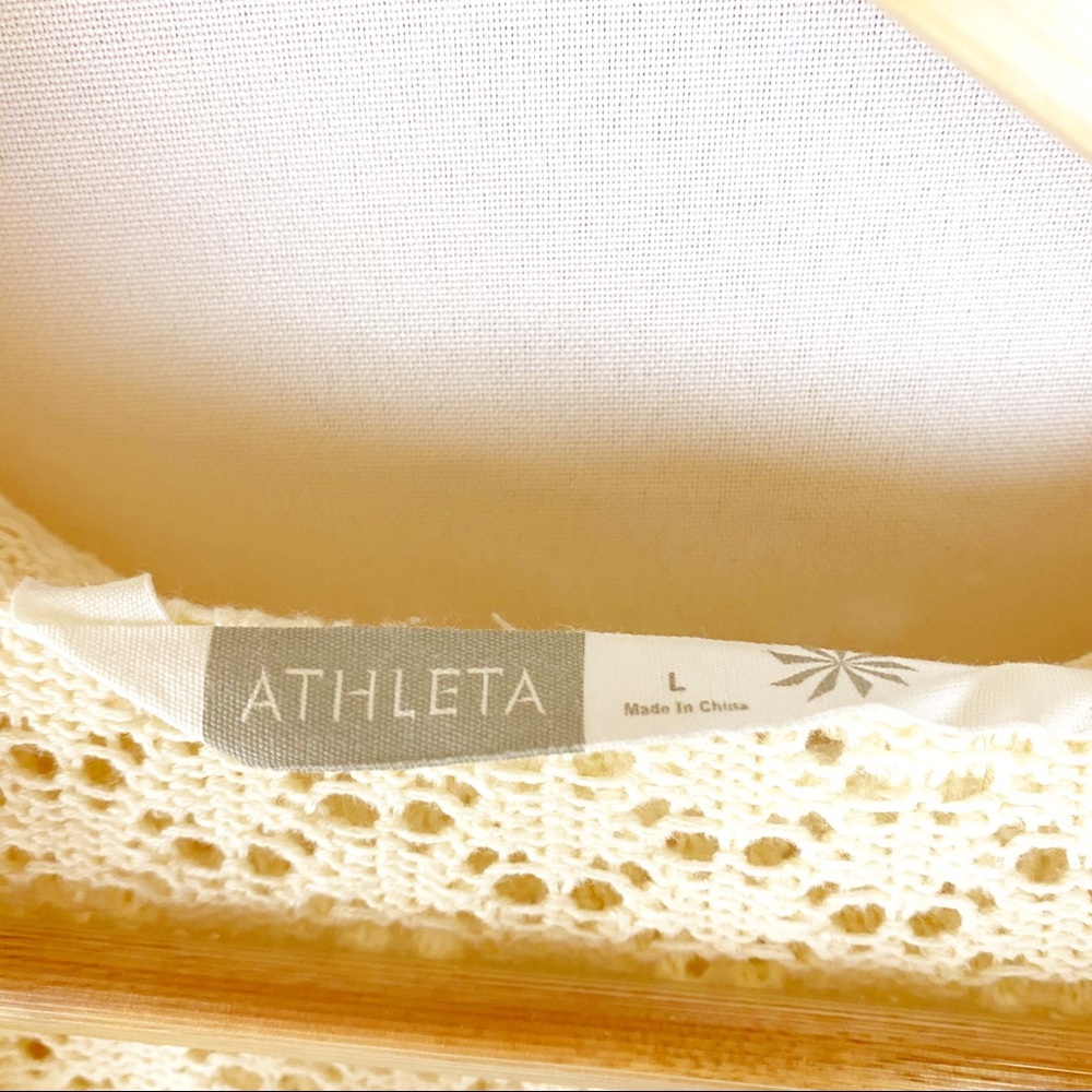 SOLD Athleta Knit Crochet Zipped Hooded Cardigan - Picture 3 of 4